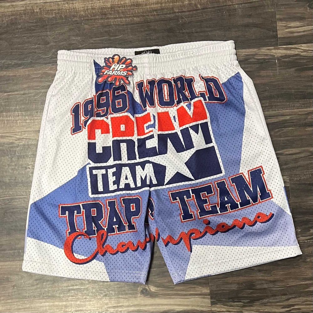 Men's Hp Farms Blue and White Graphic Shorts